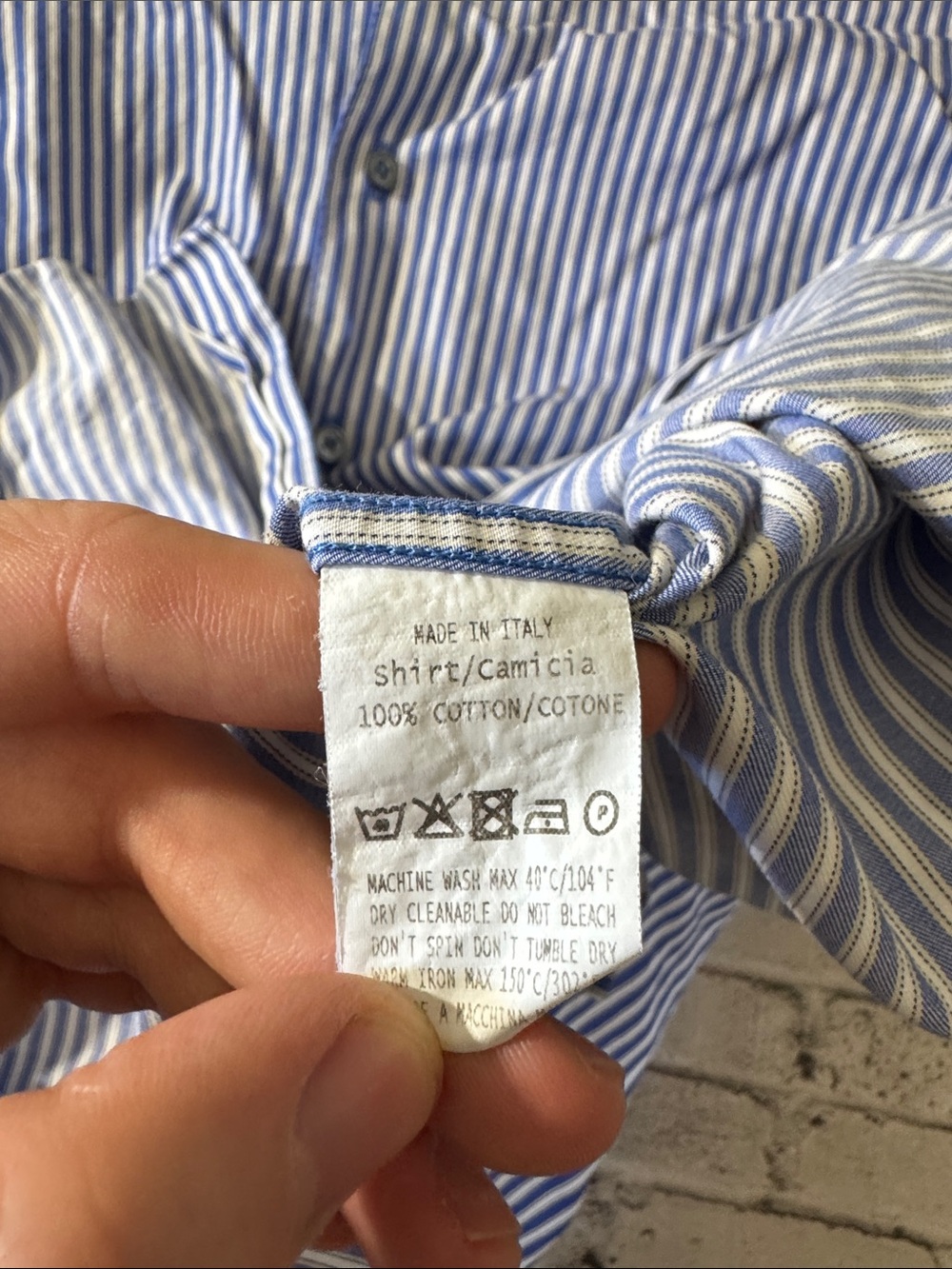 Ermenegildo Zegna mens 2XL XXL blue stripe button up casual shirt - Picture 6 of 6